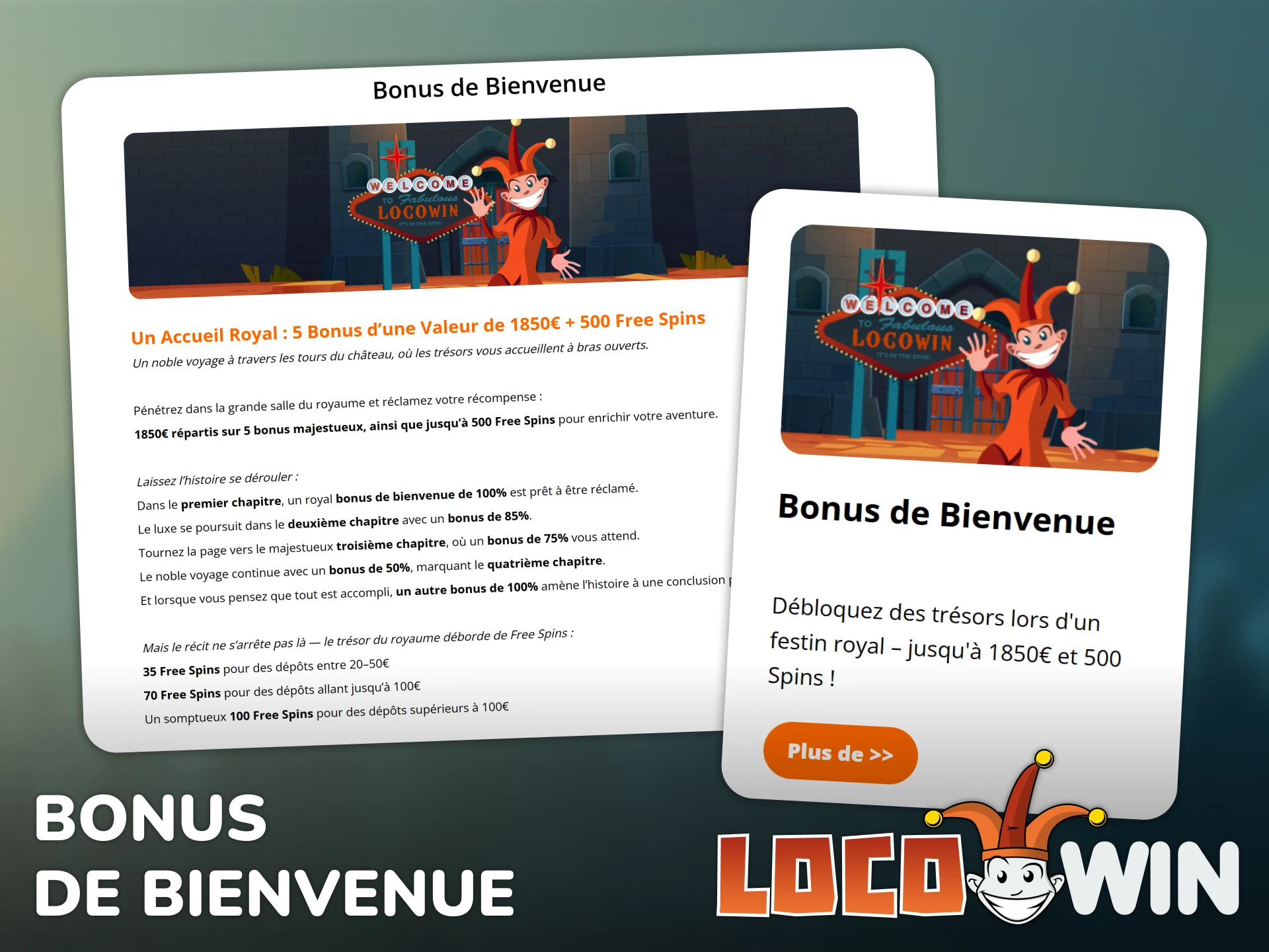 Obtenez votre bonus de bienvenue Locowin.