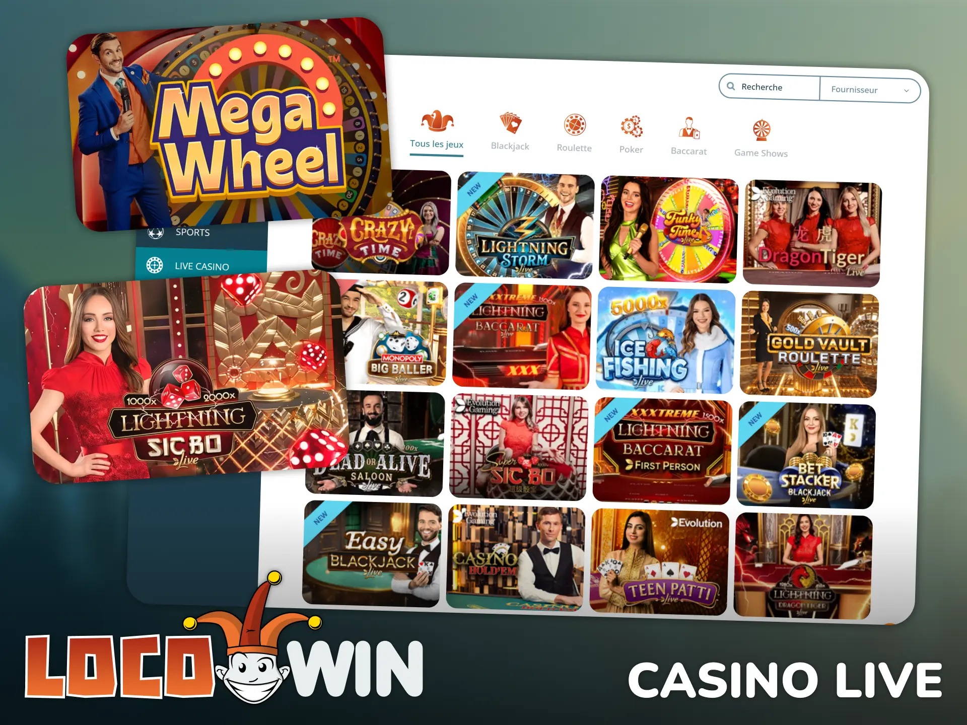 Jouez avec de vrais croupiers dans le casino live de Locowin.