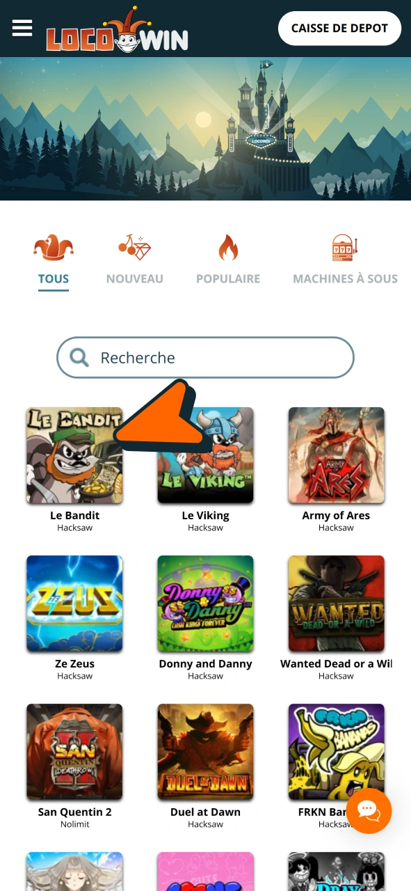 Choisissez votre jeu favori pour commencer à jouer sur Locowin.