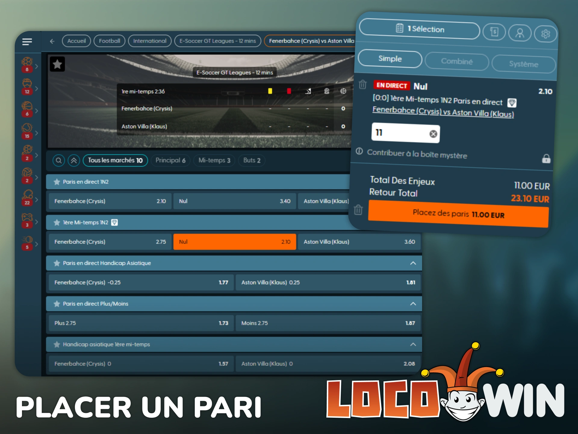 Apprenez à placer un pari sportif sur officielle Locowin.