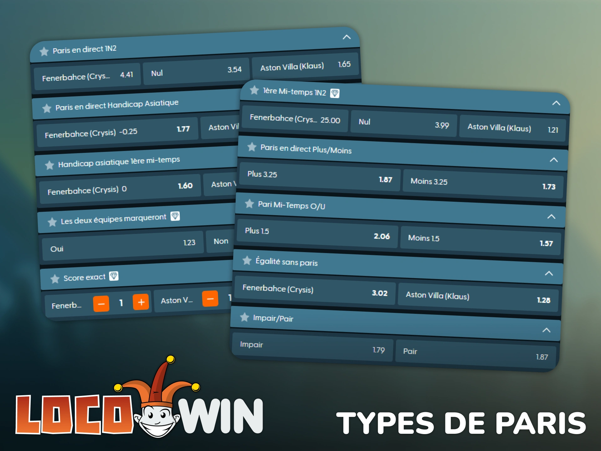 Découvrez les différents types de paris sportifs disponibles chez Locowin France.