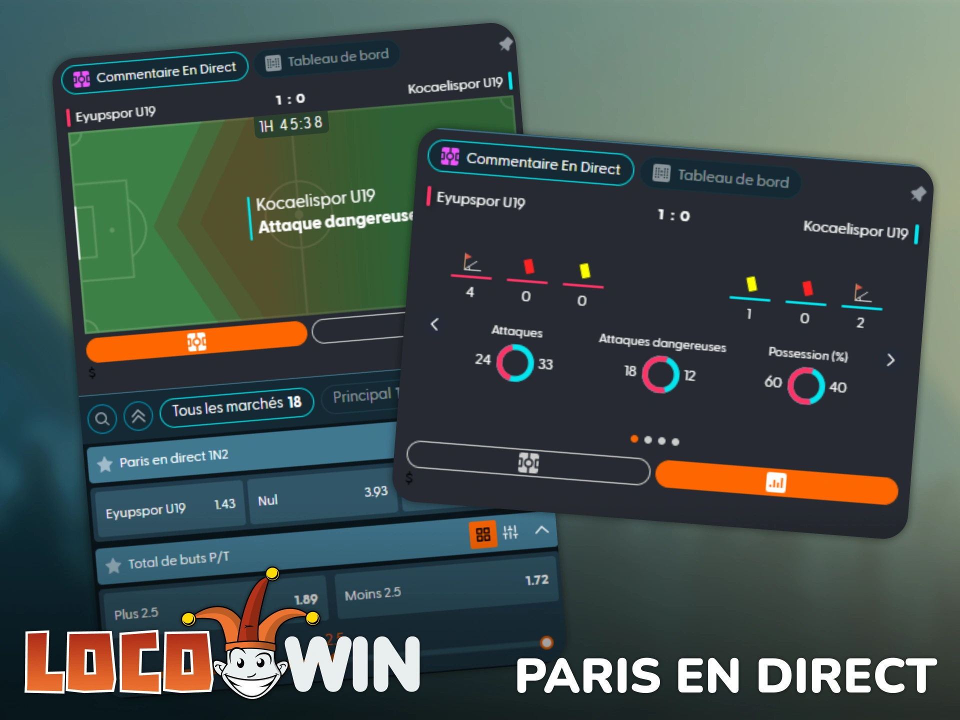 Découvrez les fonctionnalités de paris en direct sur l'App Locowin.