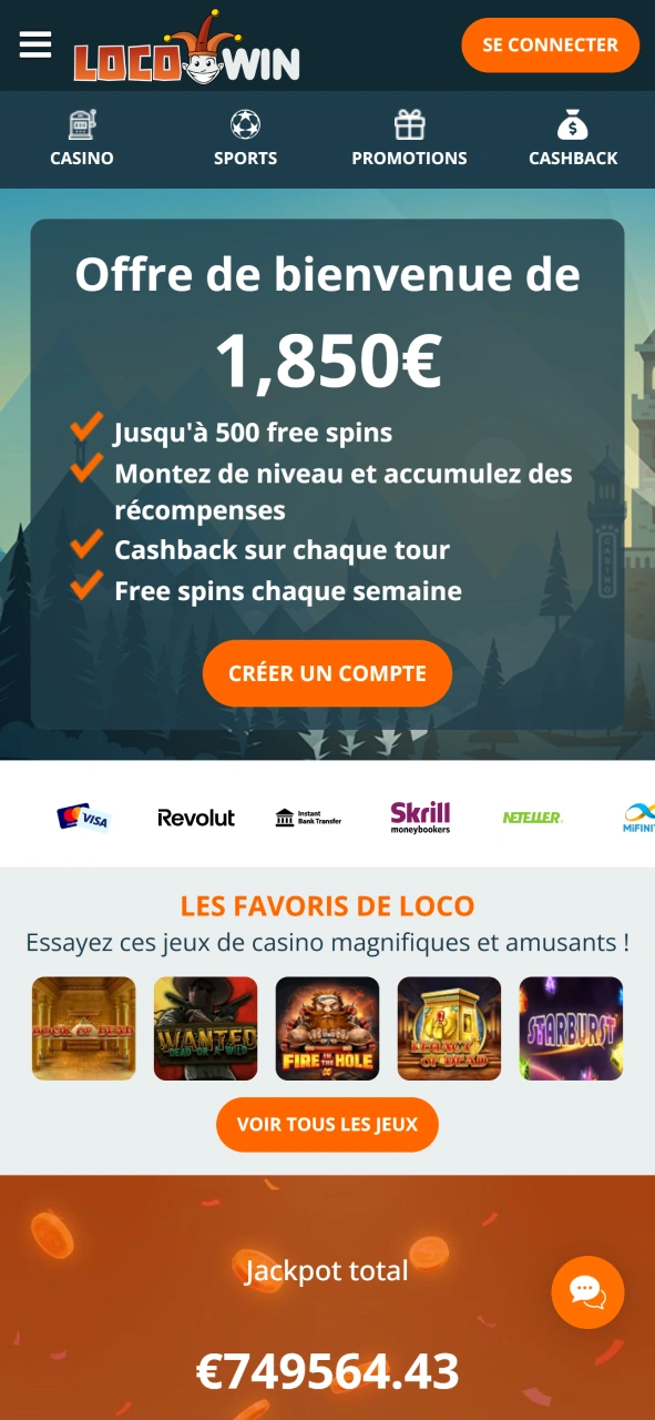 Consultez les informations principales sur Locowin sur la page principale de Locowin.