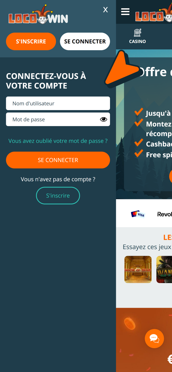 Accédez à votre compte via SITE Locowin iOS rapidement.