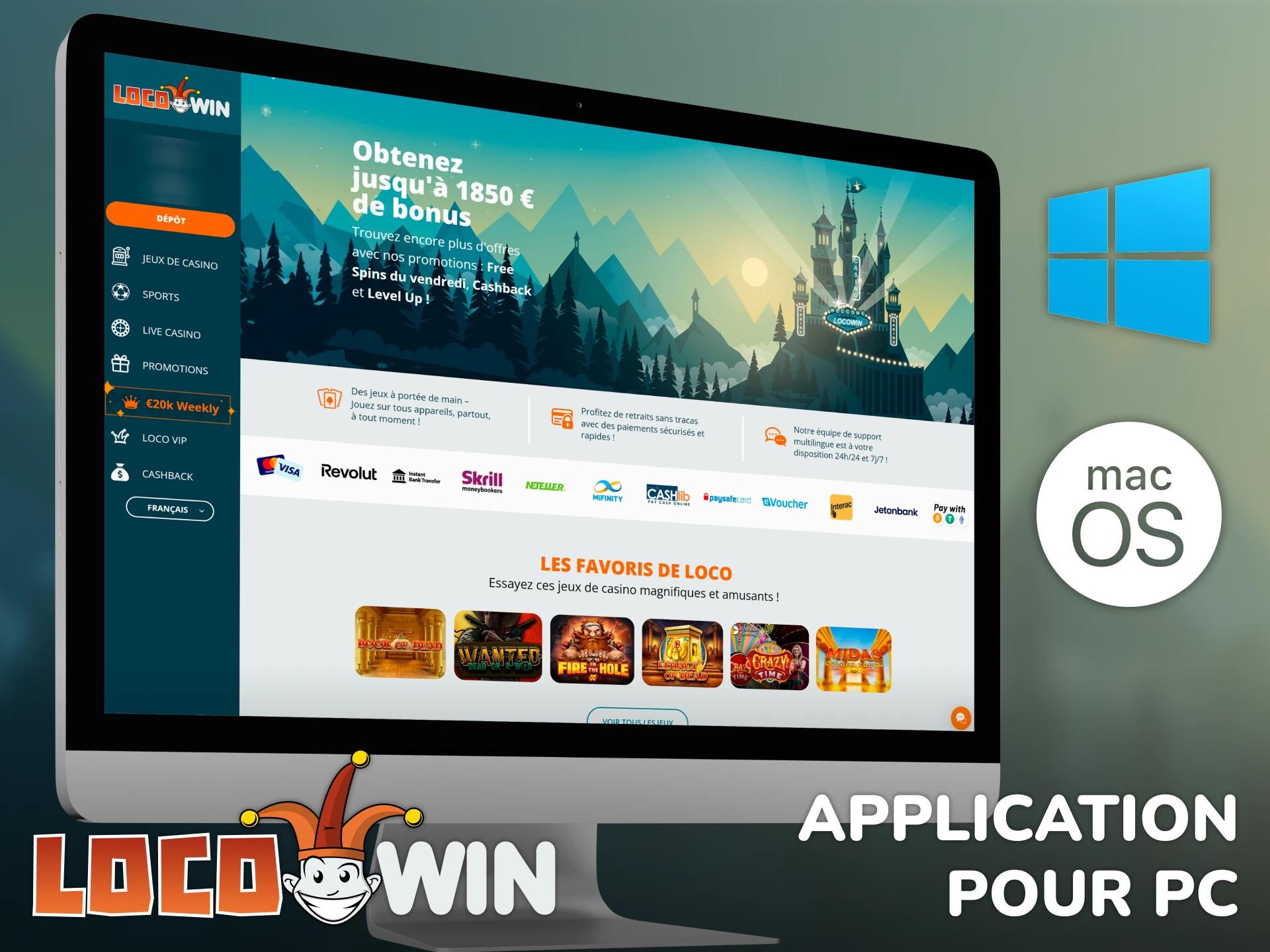 Découvrez l'application Locowin pour votre ordinateur Windows ou Mac.
