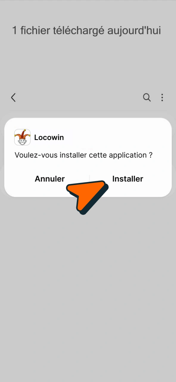 Finalisez l'installation Android du fichier APK Aviator Locowin.