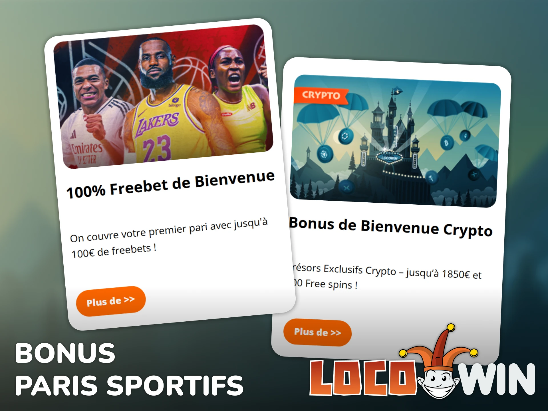 Profitez du bonus paris sportifs Locowin pour parier sur vos favoris.