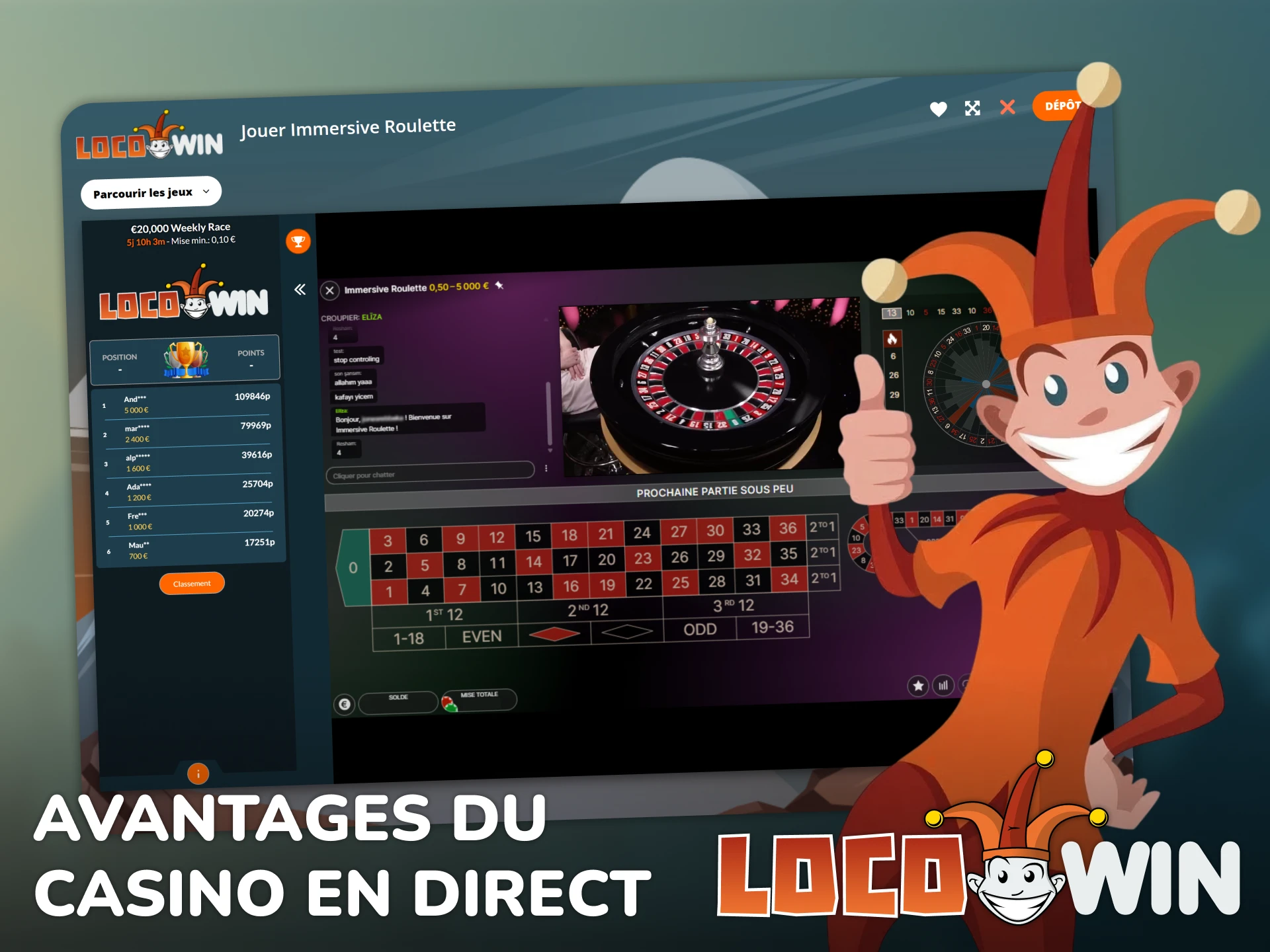Découvrez les avantages exclusifs du casino en direct sur Locowin.