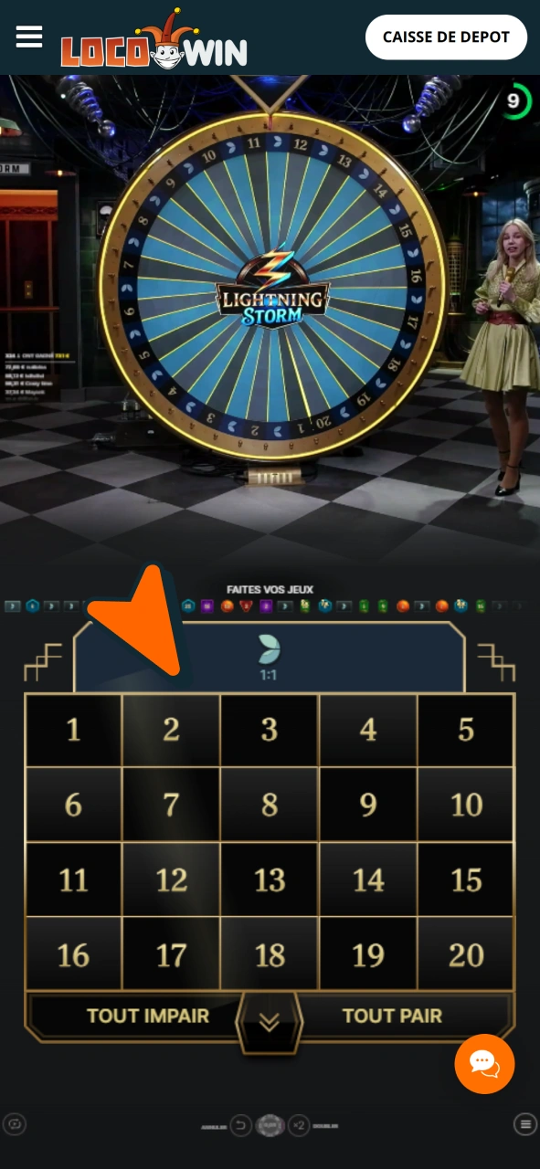 Placez vos mises pour jouer au casino en direct sur Locowin.