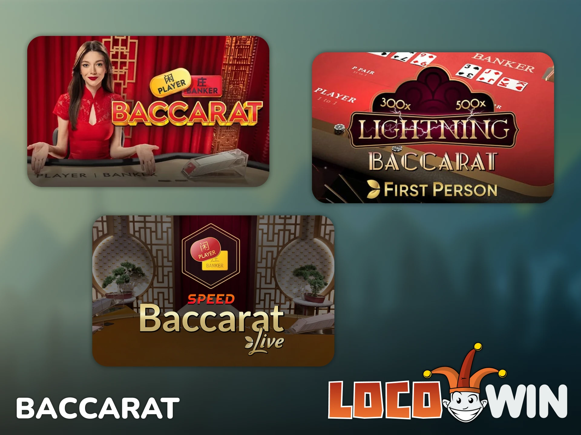 Jouez au baccarat dans la section jeux en direct de Locowin.