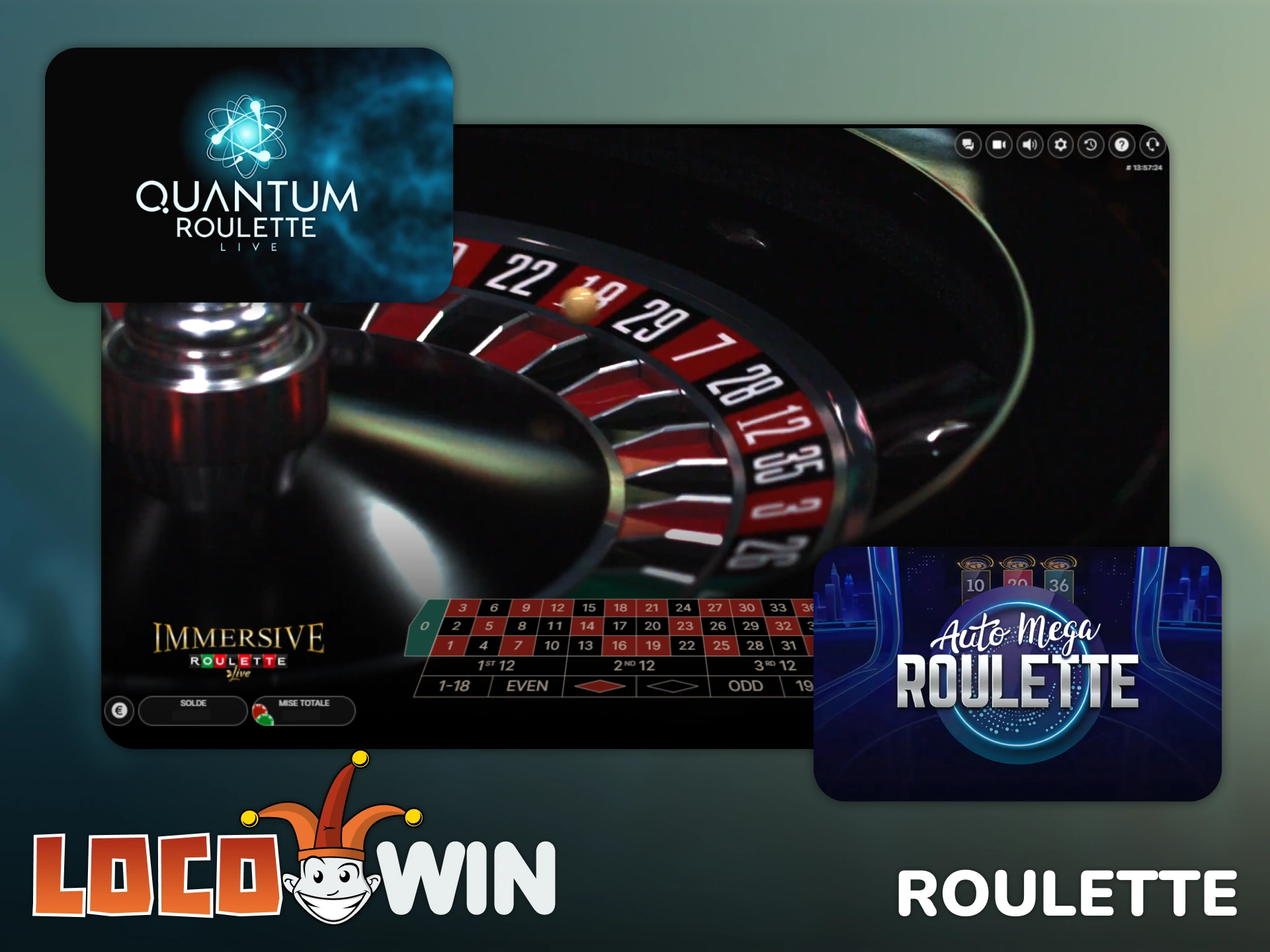 Misez à la roulette dans la section jeux en direct de Locowin.