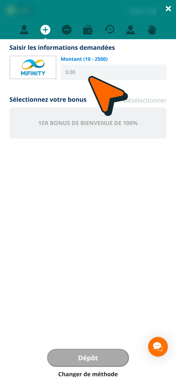 Déterminez le montant du dépôt conformément aux instructions de dépôt Locowin.