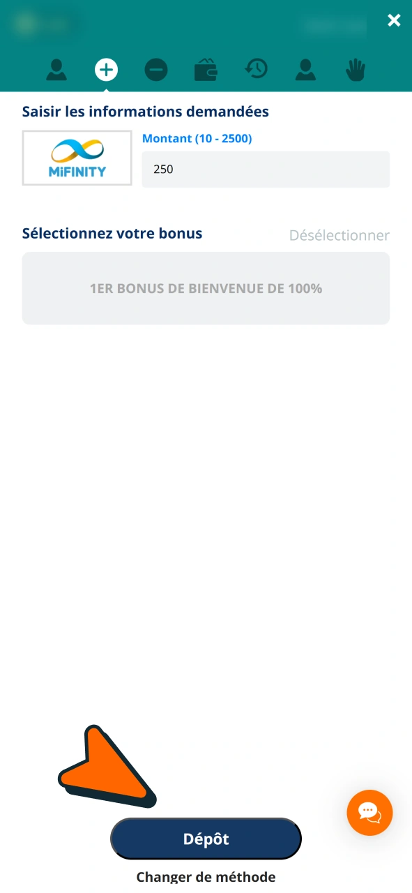 Finalisez le paiement du dépôt sur votre compte Locowin.