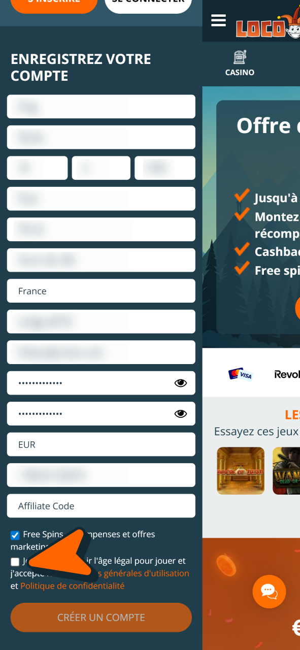 Acceptez les conditions générales d'utilisation de Locowin.