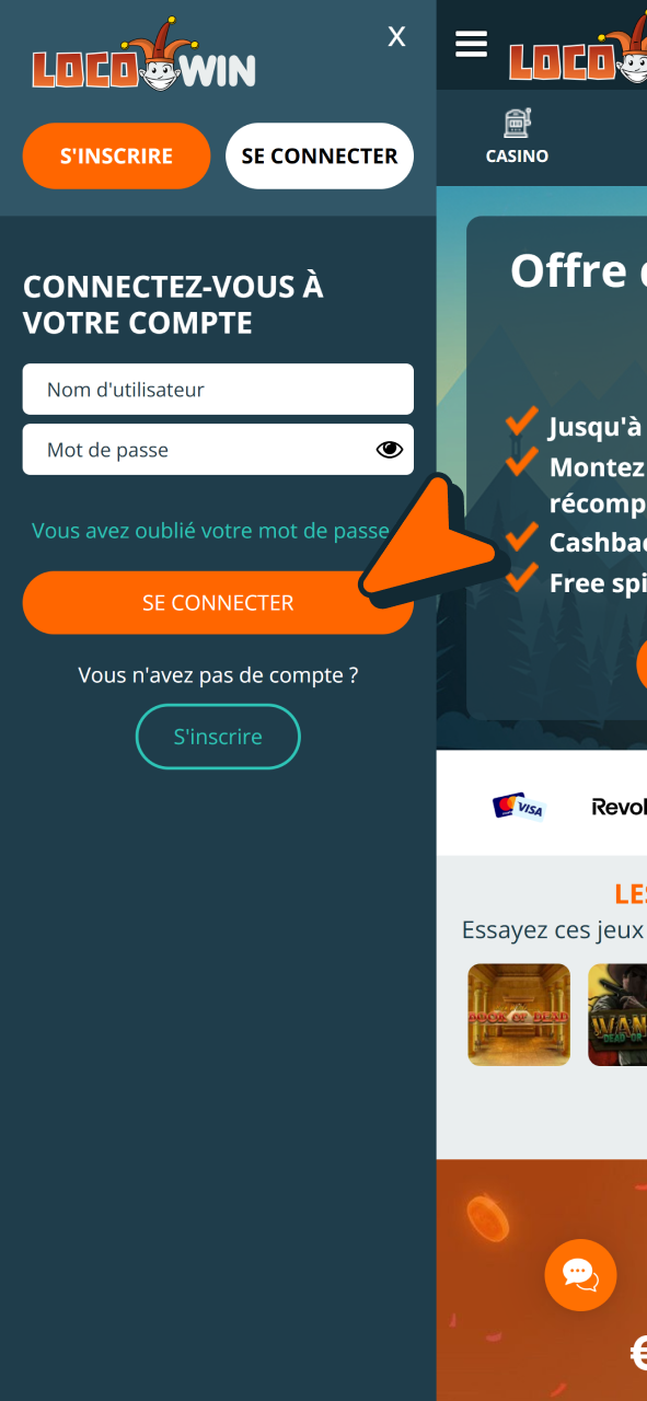Connectez-vous à votre compte pour préparer votre retrait chez Locowin.